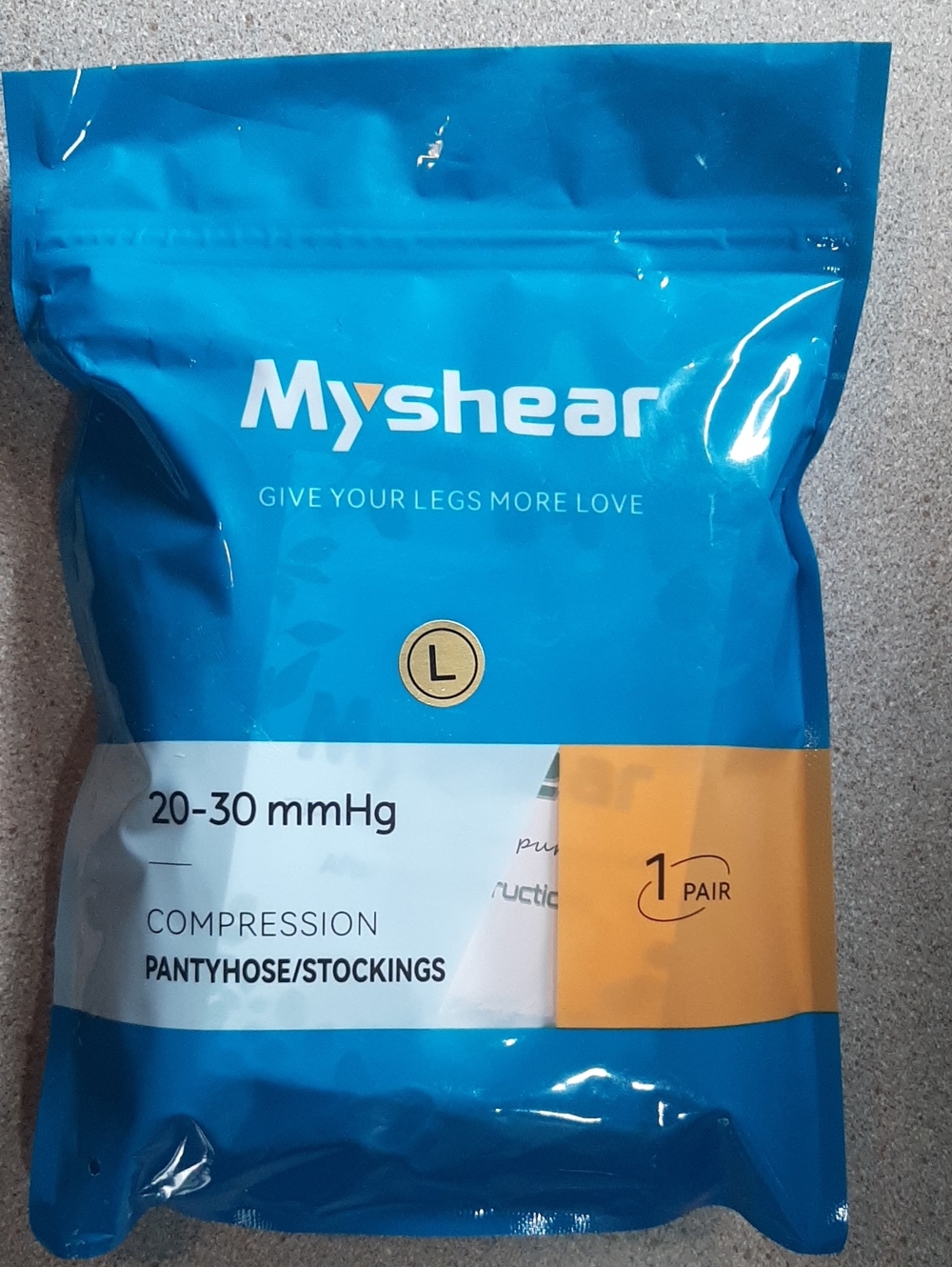 My Shear Compression Pantyhose Black Large